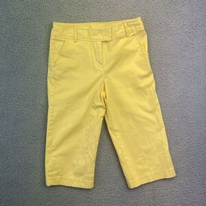 LARRY LEVINE Women's‎ Stretch Capris Sz 10 Yellow Dress Casual High Rise